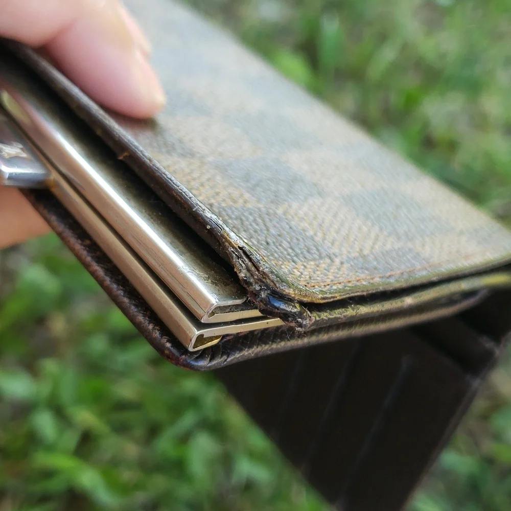 Vintage Louis Vuitton Womens Damier Ebene Kisslock Wallet Classic Luxury